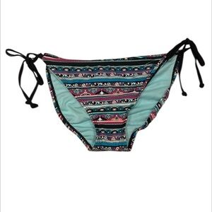 Xhilaration pink black patterned bikini swim bottoms size medium